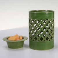 Brûleur d'encens électrique en céramique sculptée, Lampe chauffe-cire électrique, Chauffe-bougie, Lampe à parfum, Brûleur de cire, Cire fondante aromatique ETL