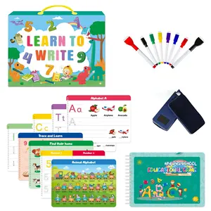 Handwriting Practice Book for kids Toddlers my Preschool educational game kids Activity book 40 Pages 8 Dry Erase Markers