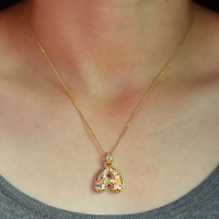 Breloques initiales en zircon en forme de bulle, plaquées or 18 carats, lettres de l'alphabet A-Z, breloques lettres épaisses pour bijoux DIY, vente en gros