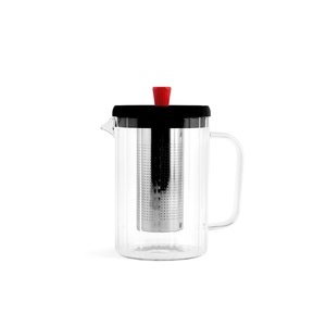 Teiera in Vetro Borosilicato Trasparente da 1 Litro con Filtro in Acciaio Inossidabile per Infusione del Tè - Product Image 1