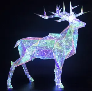 New Design Shopping Mall Display Standing Giant Outdoor Christmas Decorations Luminous LED Christmas Deer