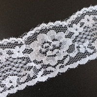 Nouvelle dentelle de bordure fantaisie en polyester blanc 100 % de 3,5 cm à motif floral de luxe non élastique pour soutien-gorge – Vente en gros