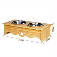 Prix usine clair pin grain de bois stable chat chien bol rack personnalisé haut de gamme en bois tables à manger pour animaux de compagnie