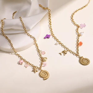 قلادة أنيقة بسيطة للنساء من الفولاذ المقاوم للصدأ مع حجر ألماس واحد وقلادة لؤلؤ، هدية للفتيات، قلادة عصرية - Product Image 6