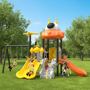 <span class=keywords><strong>Parc</strong></span> d'aventure en plein air avec toboggan et balançoires en PVC et acier pour les zones résidentielles publiques, les écoles et les garderies - Product Image 5