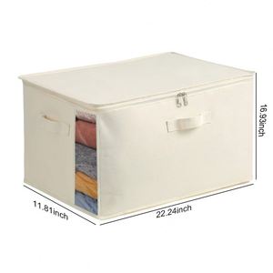 Foldable Oxford Fabric <b>Storage</b> <b>Bag</b> <b>Large</b> Capacity Zipper Closure with Handles Lid Clear Window for Closet Clothing <b>Storage</b> - Product Image 2