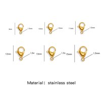 HONGTONG 50pcs 9-15mm Mousqueton Fermoirs pour la Fabrication de Bijoux Composants DIY Homard Fermoir Bracelet Collier Crochets Chaîne Fermeture
