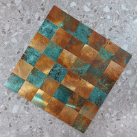 Nouvelle arrivée feuille carrée en métal doré peler et coller 12 "X12" utilisation de carreaux de mosaïque d'impression à jet d'encre pour mur