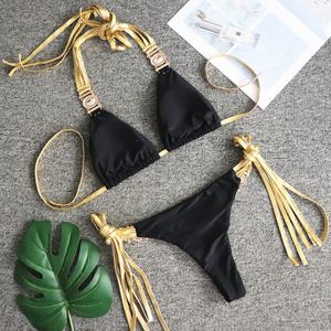 Nouveau design, bikini deux pièces à double couche pour femme, effet push-up, avec fonction séchage rapide, string à nouer sur le côté, personnalisable - Product Image 3