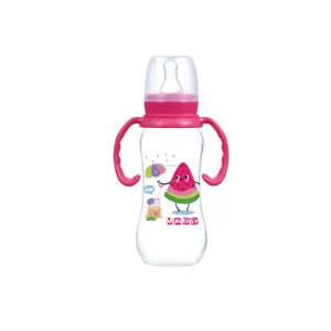 8oz PP Standard-Neck Baby Feeding Bottle With Double Handles Funny Baby Bottle Easy Grip Baby Feeding Bottle