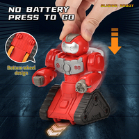 Mini robot de dessin animé en plastique durable, jouet à presser et à emporter, jeu interactif coulissant, cadeau pour