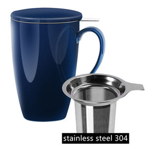 Taza de Té de Cerámica con Infusor y Tapa, Fabricada por el Fabricante Original (OEM), con Filtro de Acero Inoxidable - Product Image 3