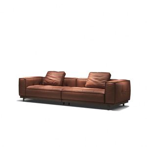 Divano Componibile Moderno di Lusso in Vera Pelle 100% dalla Fabbrica di Foshan, Stile Americano Rosso per Soggiorno di Casa e Villa - Product Image 6