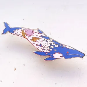 Whale Cloud Glitter metal crafts manufacturer direct sell metal cute hard enamel pin custom bulk lapel pins