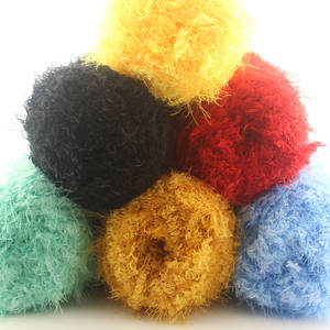 Fil torsadé en mélange de fibres de bambou, acrylique et corail, à poils longs, type fourrure et velours, pour manteau à queue de phénix, tricoté à la main, 1 fil, <span class=keywords><strong>7S</strong></span> - Product Image 4