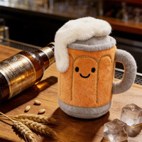 Peluche personnalisée en forme de fût de bière avec logo, jouet en peluche super doux, poupée en peluche, coussin décoratif