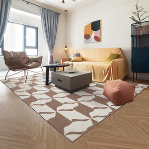 Alfombra Moderna de Lana de Lujo, Rectangular, con Patrón Geométrico, Impermeable, para Sala de Estar o Dormitorio - Product Image 2