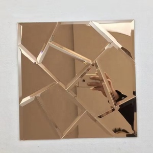 Venta al por mayor <span class=keywords><strong>de</strong></span> lujo teñido biselado 30cm * 30cm cuadrado espejo <span class=keywords><strong>de</strong></span> cristal mosaico azulejos artesanía pegatinas - Product Image 1