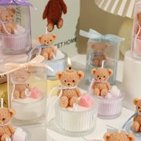 Bougie d'aromathérapie artisanale en cire de soja, décorative avec nœud en ruban, dans une boîte transparente, idéale pour les fêtes prénuptiales – Se vend comme des petits pains.