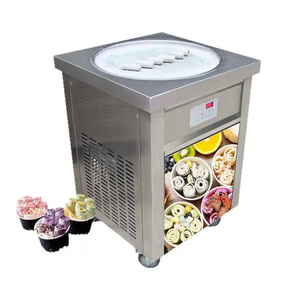 Nouvelle machine automatique à yogourt frit en acier inoxydable de qualité alimentaire, machine à rouleaux de crème glacée avec dégivrage par pédale 220V Lait - Product Image 2
