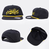 Gorra Snapback Negra Qianzun con Bordado 3D de 6 Paneles, Diseño Personalizado, Sin Estructura, con Cierre a Presión, para Marcas de Ropa Urbana