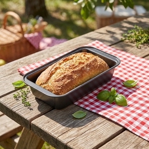 Plaque <span class=keywords><strong>de</strong></span> cuisson rectangulaire en acier <span class=keywords><strong>au</strong></span> carbone antiadhésive noire pour four, idéale pour la pâtisserie feuilletée et les pains - Product Image 4