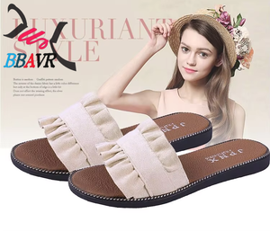 Sandalias de Playa con Volantes para Mujer, Primavera-Verano 2019, Zapatos Planos con Punta de Acero, Tendencia de Moda - Product Image 5