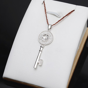 Colgante de Plata S925 con 6-7 Perlas, Colgante de Moda con Forma de Llave para Mujer, Accesorios de Joyería DIY, Bandeja Vacía Semiterminada 623 - Product Image 4