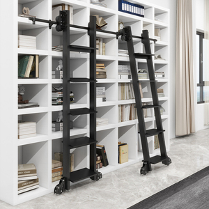 Thư viện thang phần cứng Barn Door thang kệ sách trượt Barn thang bộ dụng cụ phần cứng - Product Image 1