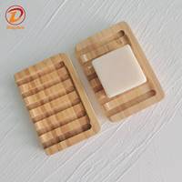 Porte-savon en bambou naturel écologique, porte-plateau Portable avec Drain pour salle de bains évier de cuisine Logo privé