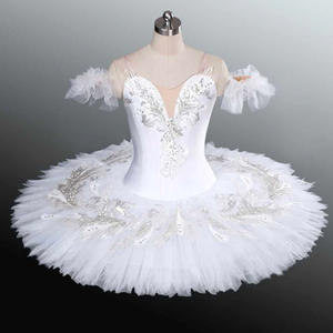 Robe de danse de ballet à col en V avec strass <span class=keywords><strong>DIY</strong></span>, <span class=keywords><strong>jupe</strong></span> tutu en dentelle de haute qualité, robe de princesse, costume de spectacle pour enfants - Product Image 2
