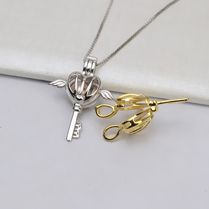 Accesorios de Moda Europeos y Americanos, Hechos a Mano, Plata S925, Perla, Jade, Cuentas, Soporte Vacío para Colgante de Ángel, Latón Crudo Sin Orificio - Product Image 2