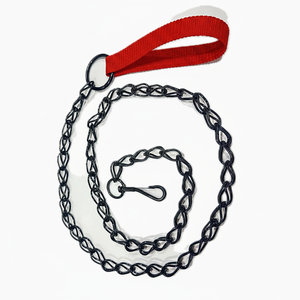 Laisse en chaîne robuste pour chien avec poignée en nylon souple - Product Image 1