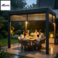 Pergola à lames orientables résistante au vent, structure durable, cadre en aluminium thermolaqué, résistante aux intempéries, fabrication directe d'usine, commande intelligente