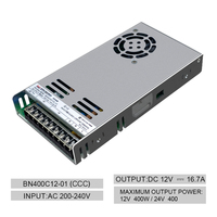 Stock disponible, certifié CCC, 400W 12V, SMPS à revêtement conforme pour écran à pas fin