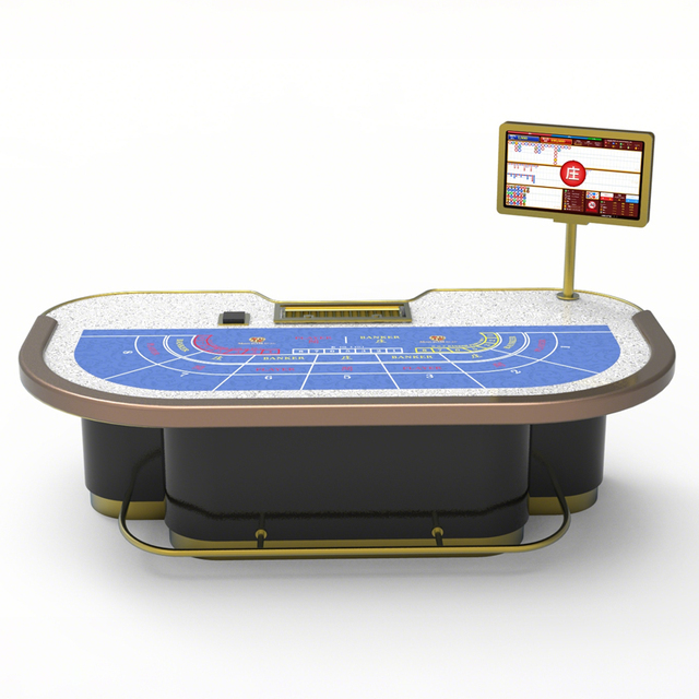 OEM High Quality Gambling Professional Oval Punto Banco Baccarat Custom Classic Solid Wood Casino Betting Poker Table Premium