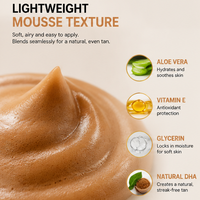 Mousse autobronzante ETRUN ALISA de marque privée Faux bronzage foncé bronzant sans soleil sans odeur désagréable mousse avec gant de bronzage