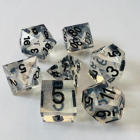 Jeu de dés en résine pour donjons et dragons avec chiffres noirs TRPG