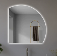 Miroir Mural Décoratif au Design Moderne pour Maison, Hôtel, Salon - Grand Miroir Intelligent Demi-Lune avec Lumière LED