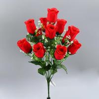 Bouquet de roses artificielles en velours, plusieurs têtes, fausses roses en soie, bouquet de fleurs, décoration de mariage, décoration de fête, objets décoratifs, décoration de table