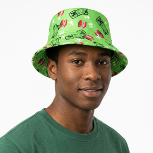 Chapeau Bob Unisexe en Toile à Motif Minecraft, Imprimé, pour l'Extérieur, Protection Solaire, Décontracté, Printemps-Été, Design Personnage Adulte, Bord Plat - Product Image 2