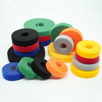 Sangles auto-agrippantes réutilisables blanches, vertes et bleues de 20 mm, résistantes à la chaleur et imperméables, pour chaussures, sacs et vêtements