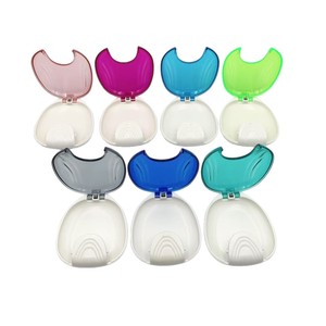 Boîte de rangement pour appareils dentaires, étui dentaire en forme de coquille, étui pour prothèses dentaires, étui dentaire transparent à bouton-poussoir, portable. - Product Image 3