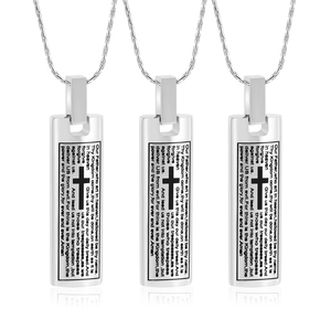IJD9205 2024 populer The flat cross Alkitab, Tuhan memberkati Anda baja anti karat kremasi perhiasan karakter tulang abu rak Souvenir - Product Image 1