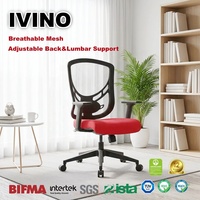 Chaise de bureau ergonomique moderne en maille avec fonction de levage, verrouillage d'inclinaison, accoudoirs 3D réglables, dossier en mousse moulée réglable