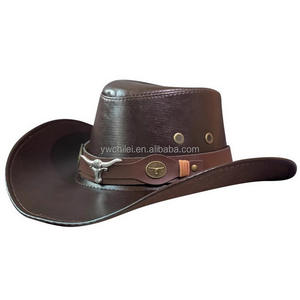 Cappello da Cowboy <span class=keywords><strong>Western</strong></span> in Pelle per Uomo e Donna Stile USA - Product Image 1