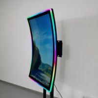 LED Halo Display 32-55 Inch Capacitive Touchscreen Curved Gaming Monitor with DVI Interface 10 Touch Points 60Hz 4K UHD