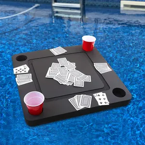 水上运动水上娱乐EVA泡沫小六角浮动扑克桌漂浮桌轻型餐桌水上公园游泳池漂浮桌派对