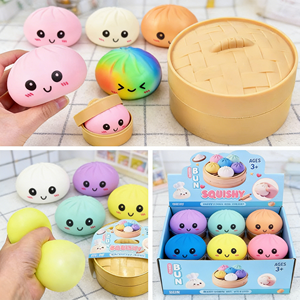 Juguete Antiestrés Popular para Niños: Juguete Sensorial de Arcoíris Colorido con Forma de Dumpling, Caja Sorpresa con Purpurina, Juguete de Escritorio para Cocinar al Vapor, ¡Gran Venta! - Product Image 6