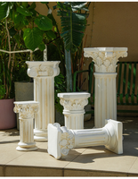 Grandes jardinières en fibre de ciment rustique à base de colonne romaine vintage, revêtement en poudre pour la maison, le jardin, le centre commercial, pot de fleurs